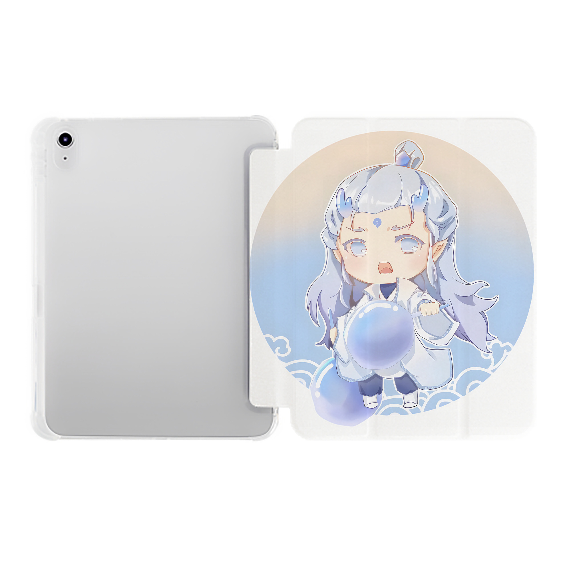 （画像用） Ne Zha 2 ナタ 魔童の大暴れ IPad ケース ペン収納付き 三つ折りスタンド PUレザー×シリコン 対応機種9.5/10.5/10.9インチ
